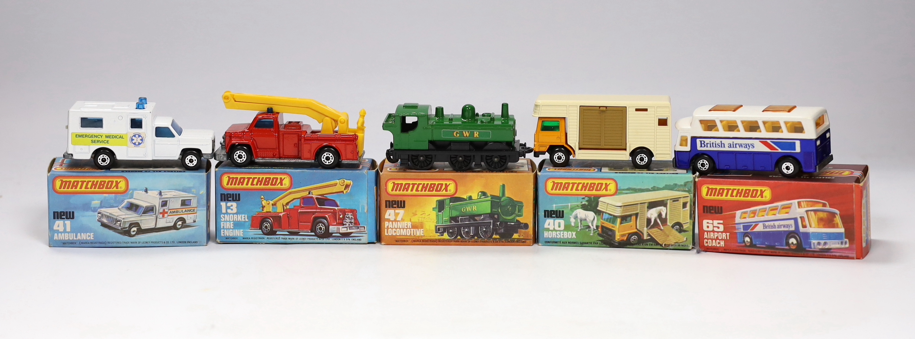 Twelve boxed Matchbox Superfast 1-75 New series diecast vehicles